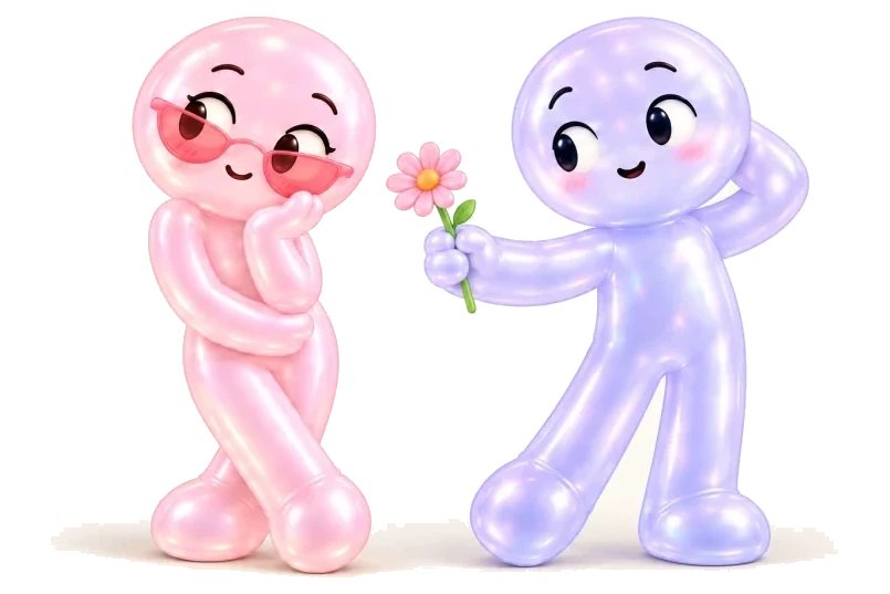 Two characters represent the two ends of the question.