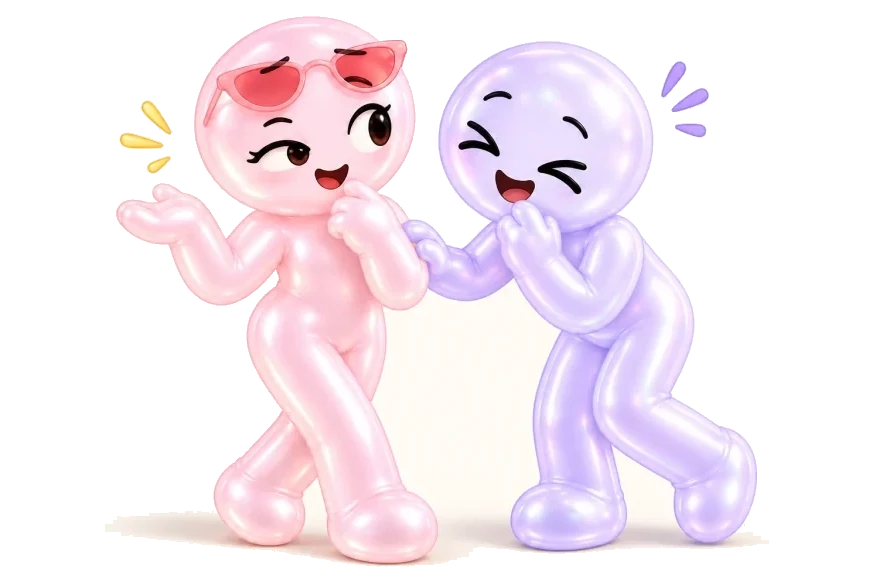 Two characters represent the two ends of the question.