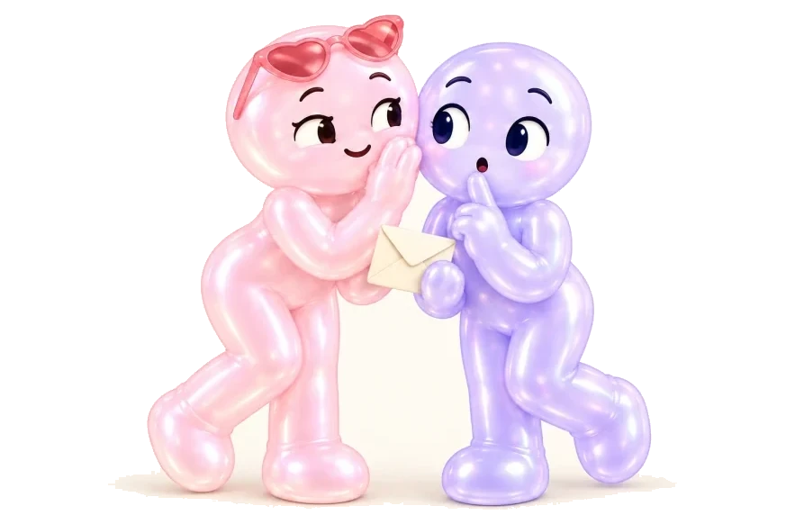 Two characters represent the two ends of the question.